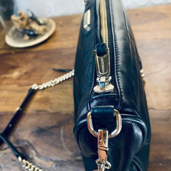 REBECCA MINKOFF M.A.C. Black Leather Large Crossbody Shoulder Clutch Bag - Picture 6 of 15